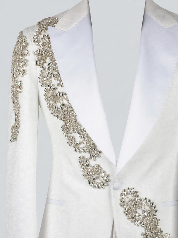 Ivory Crystal Peak-Lapel Tuxedo Jacket 08