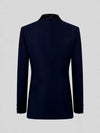 Midnight Navy Satin Peak-Lapel Six-Button Double-Breasted Tuxedo Jacket 09