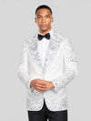 Ivory Silver Crystal Medallion Peak-Lapel Tuxedo Jacket 02