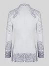 Ivory Silver Crystal Medallion Peak-Lapel Tuxedo Jacket 09