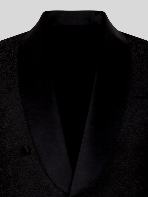 Onyx Mottled Satin-Welt Shawl-Collar Tuxedo Jacket 08