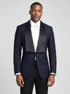 Midnight Navy Bib-Shawl Two-Button Tuxedo Jacket - cover