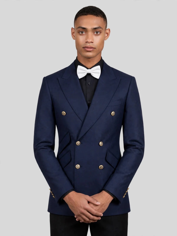 Royal Navy Gold-Button Slant-Flap Peak-Lapel Double-Breasted Suit Jacket 05