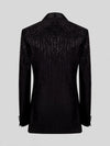 Onyx Silver Rain-Dot Shawl-Collar Tuxedo Jacket 09