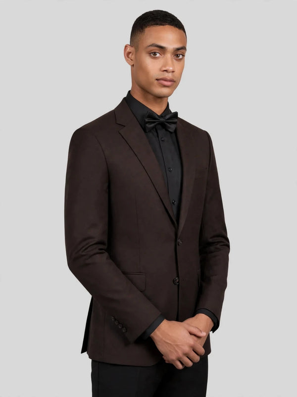 Espresso Two-Button Notch-Lapel Suit Jacket 06