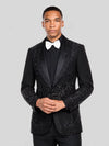 Onyx Jet Floral-Vine Shawl-Collar Tuxedo Jacket 05