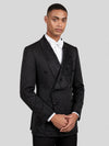 Onyx Jet Constellation-Bead Shawl-Collar Double-Breasted Tuxedo Jacket 03