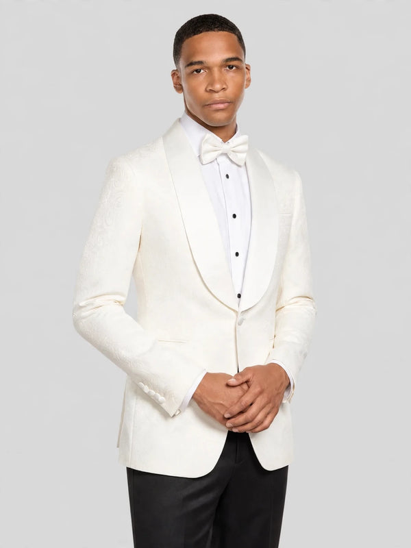 Ivory Paisley-Jacquard Satin Shawl-Collar Tuxedo Jacket 03
