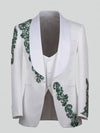 Ivory Emerald Crystal Shawl-Collar Tuxedo Jacket 07