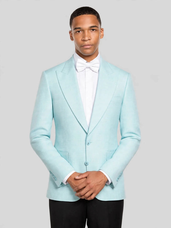 Aqua Two-Button Peak-Lapel Suit Jacket 03