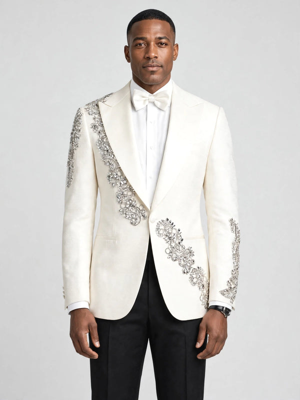 Ivory Crystal Tuxedo Jacket - cover