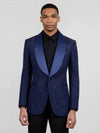 Navy Paisley-Jacquard Satin-Welt Shawl-Collar Tuxedo Jacket 04