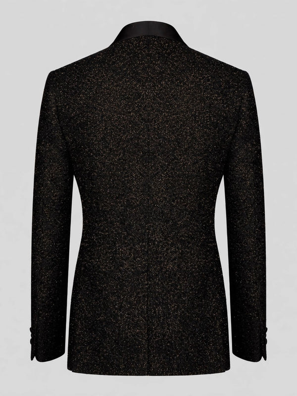 Onyx Crystal Scatter Shawl-Collar Tuxedo Jacket 09