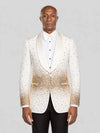 Ivory Gold Gradient Crystal-Dot Shawl-Collar Tuxedo Jacket - cover