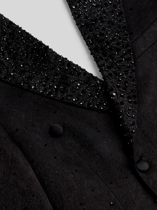 Onyx Jet Bead-Gradient Peak-Lapel Double-Breasted Tuxedo Jacket 08