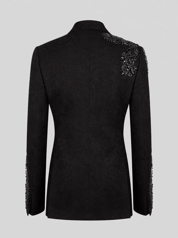 Onyx Jet Peak-Lapel Tuxedo Jacket 09