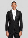 Onyx Silver Pearl-Ring Shawl-Collar Tuxedo Jacket 01