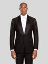 Onyx Jet Beaded-Swirl Shawl-Collar Tuxedo Jacket - cover
