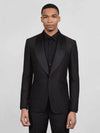 Onyx Grain-Textured Wide Shawl-Collar Tuxedo Jacket 04