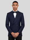 Midnight Navy Patch-Pocket Pick-Stitch Peak-Lapel Double-Breasted Tuxedo Jacket 02