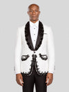 Ivory Jet Beaded-Edge Shawl-Collar Tuxedo Jacket - cover