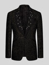 Onyx Crystal Scatter Shawl-Collar Tuxedo Jacket 07
