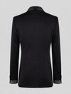 Onyx Silver Crystal-Grid Shawl-Collar Double-Breasted Tuxedo Jacket 09