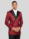 Crimson Paisley-Jacquard Satin Peak-Lapel Two-Button Double-Breasted Tuxedo Jacket 03