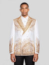 Ivory Gold Crystal Cascade Peak-Lapel Double-Breasted Tuxedo Jacket 01
