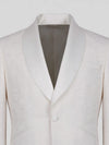 Ivory Slant-Pocket Satin Shawl-Collar Tuxedo Jacket 08