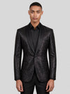 Onyx Silver-Glitter Satin Shawl-Collar Tuxedo Jacket 04