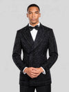 Onyx Jet Beaded Leaf-Scroll Peak-Lapel Double-Breasted Tuxedo Jacket 02