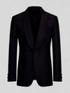 Onyx Diamond-Texture Shawl-Collar Tuxedo Jacket 07