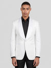 Ivory Jacquard Jetted-Pocket Satin Shawl-Collar Tuxedo Jacket 04