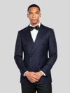 Deep Midnight Navy Pinstripe Six-Button Peak-Lapel Double-Breasted Suit Jacket 02