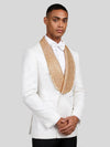 Ivory Amber Crystal-Mesh Shawl-Collar Double-Breasted Tuxedo Jacket 03