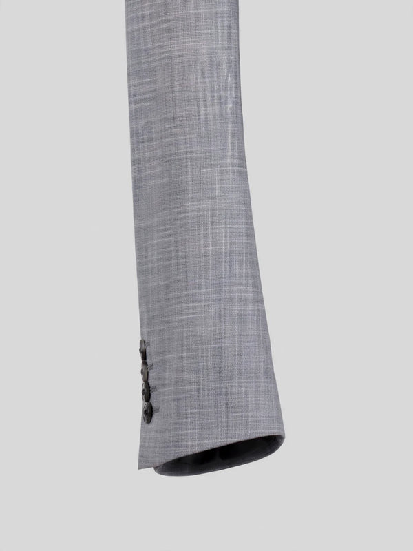 Pearl Grey Check Single-Button Peak-Lapel Suit Jacket 10