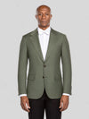 Sage Olive Two-Button Notch-Lapel Suit Jacket - cover