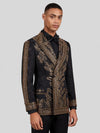 Onyx Gold Fern Crystal Peak-Lapel Double-Breasted Tuxedo Jacket 06