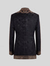 Onyx Gold Fern Crystal Peak-Lapel Double-Breasted Tuxedo Jacket 09