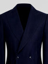 Midnight Navy Bold Pick-Stitch Patch-Pocket Peak-Lapel Double-Breasted Tuxedo Jacket 08