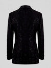 Onyx Jet Beaded Scroll-Vine Peak-Lapel Double-Breasted Tuxedo Jacket 09