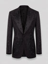 Onyx Jet Paisley-Scatter Peak-Lapel Tuxedo Jacket 07