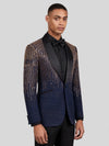 Midnight Gold Crystal Gradient Shawl-Collar Tuxedo Jacket 06
