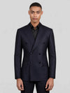 Midnight Navy Shadow-Stripe Peak-Lapel Double-Breasted Suit Jacket 04