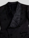 Onyx Jet Constellation-Bead Shawl-Collar Double-Breasted Tuxedo Jacket 08