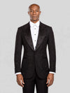 Onyx Jet Paisley-Scatter Peak-Lapel Tuxedo Jacket - cover