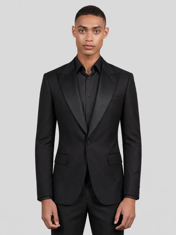 Onyx Single-Button Peak-Lapel Suit Jacket 04