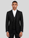 Onyx Glitter-Tweed Satin Shawl-Collar Tuxedo Jacket 01