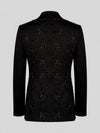 Onyx Jet Star-Bead Peak-Lapel Double-Breasted Tuxedo Jacket 09